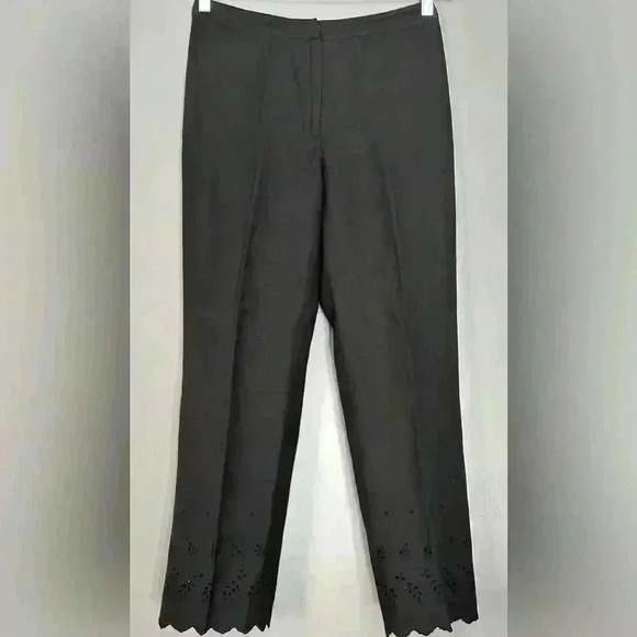 Ann Taylor Loft Linen Blend Black Women's Pants (369) - Picture 1 of 9